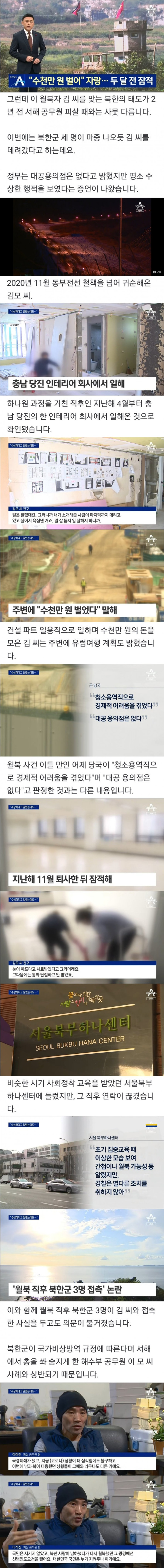 월북한 탈북자 의문점