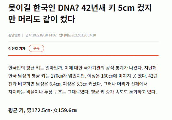 못이길 한국인의 DNA.